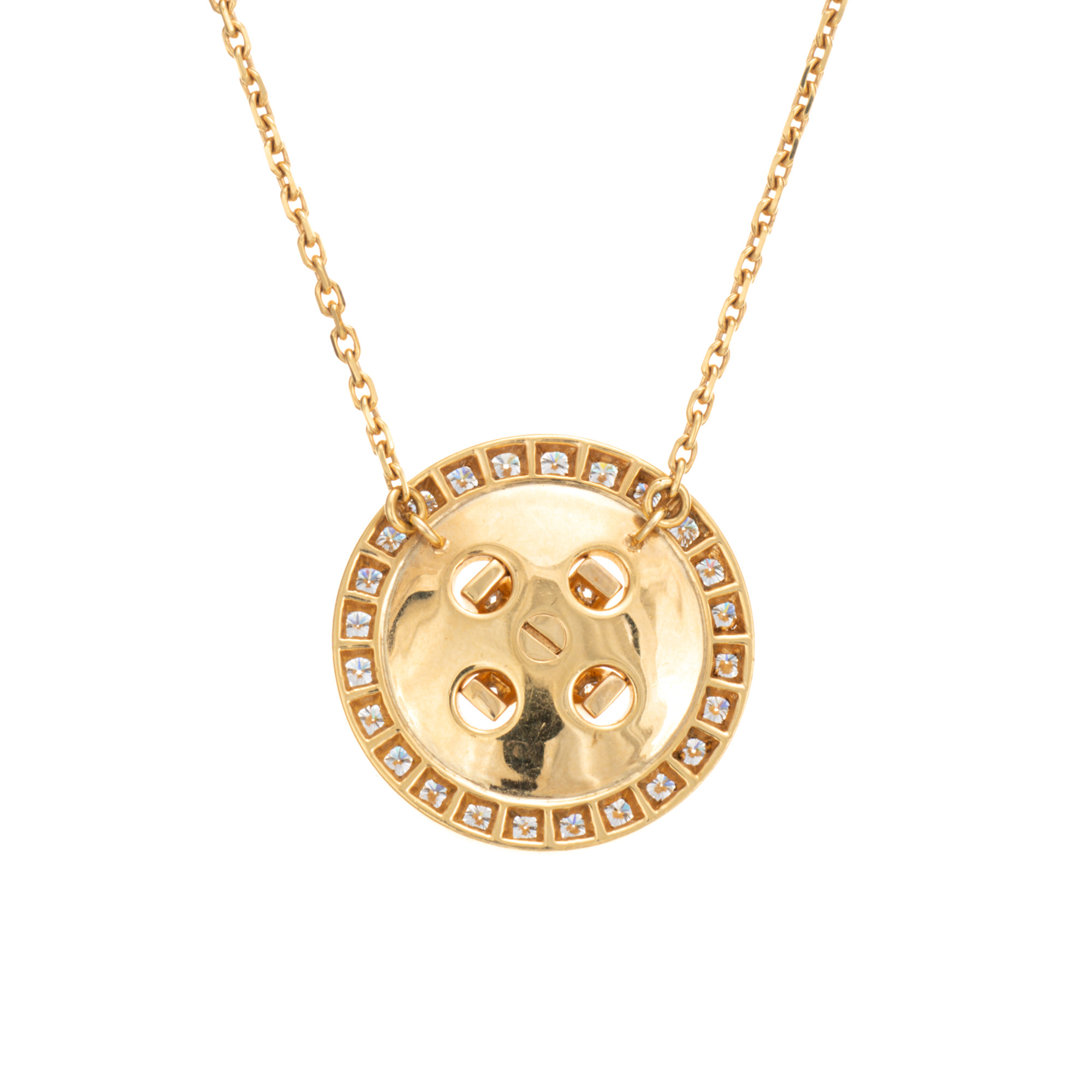 Van Cleef & Arpels Button Necklace Boutonniere Diamond Estate 18k