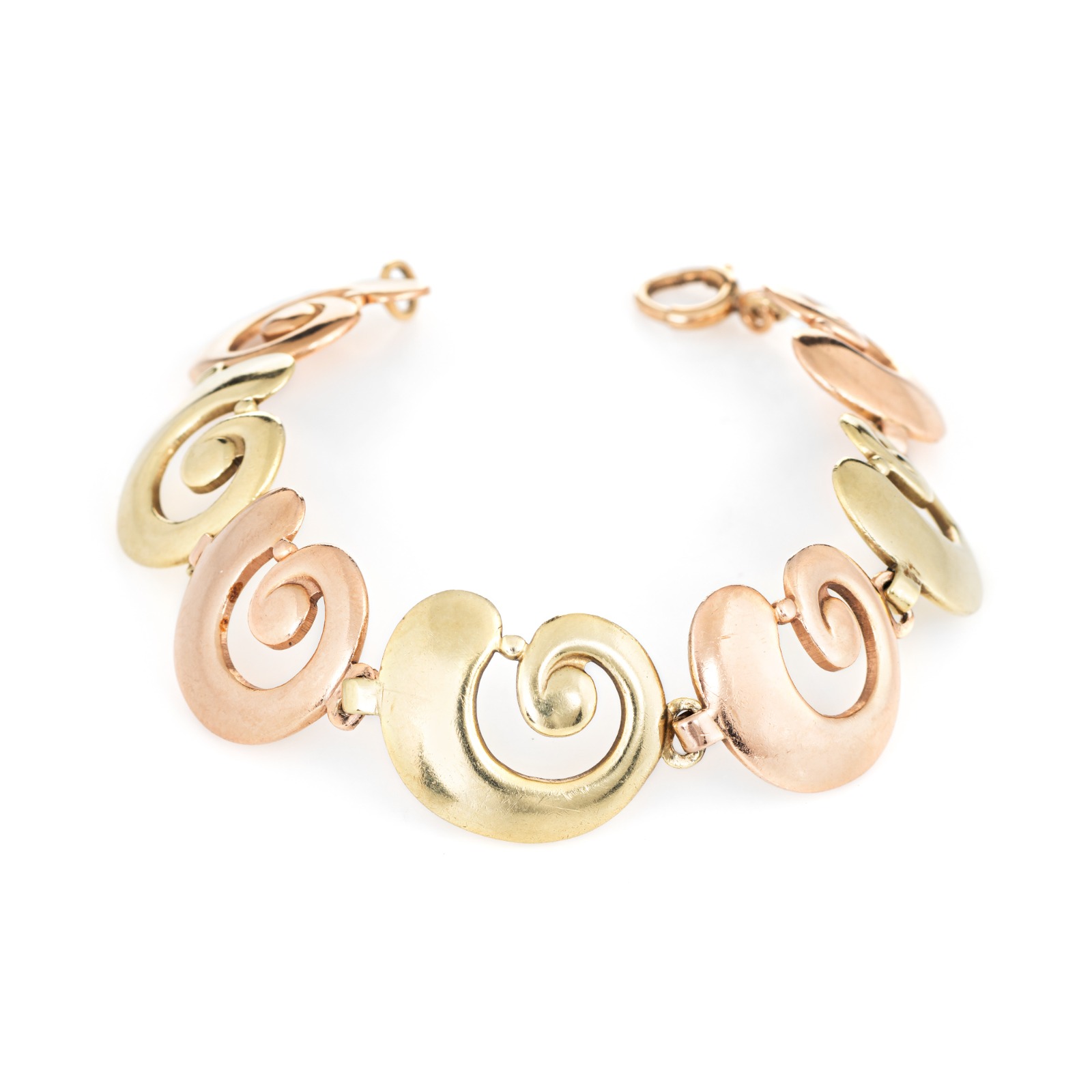Tiffany & Co Vintage Bracelet 14k Rose & Yellow Gold Swirl Snail