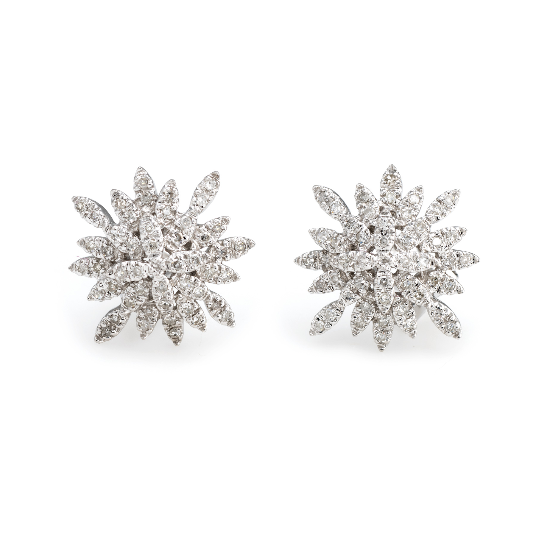 Details About Estate Diamond Snowflake Earrings 14k White Gold Clip On Vintage Fine Jewelry Details About Estate Diamond Snowflake Earrings 14k White Gold Clip On Vintage Fine Jewelry