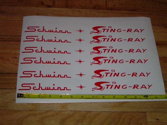 HighQualityDecals : Schwinn STING RAY Sticker replacement