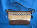 Coach Pieced Striped Duffle Shoulder BAg F13078 NW