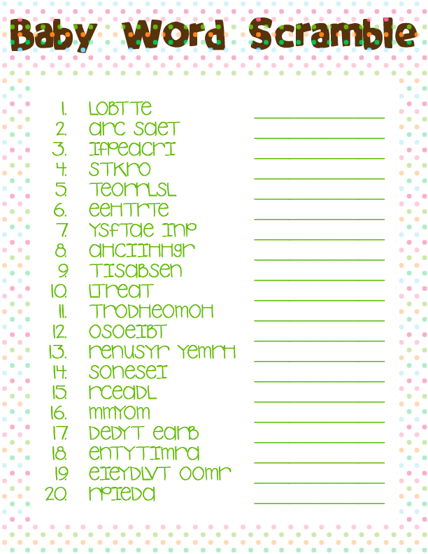 AMommysLoveCreations : Baby Shower Games (set 1)