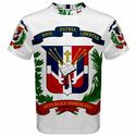 TWO DOMINICAN REPUBLIC COAT OF ARMS FLAG MEN T-SHI