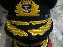 ROYAL NAVY ADMIRAL OFFICER BLACK HAT CAP NEW Size 