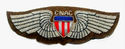 WWII CNAC PILOT WING SILVER BULLION BROWN - CHINES