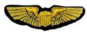 US AIR FORCE PILOT WINGS GOLD BULLION BADGE 3 INCH