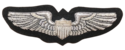 US AIR FORCE PILOT WINGS SILVER BULLION BADGE 3 IN