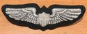 US AIR FORCE PILOT WINGS SILVER BULLION BADGE 3 IN