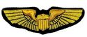 US AIR FORCE PILOT WINGS GOLD BULLION BADGE 3 INCH