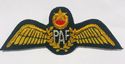 PAKISTAN AIR FORCE PILOT GOLD BULLION WIRE WING  E