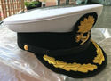 P & O MARINE SHIP LINE CAPTAIN BLACK HAT CAP NEW M