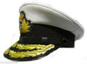 ROYAL NAVY ADMIRAL OFFICER WHITE HAT CAP NEW Size 