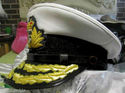 ROYAL NAVY ADMIRAL OFFICER WHITE HAT CAP NEW Size 