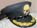 P & O MARINE SHIP LINE CAPTAIN BLACK HAT CAP NEW M