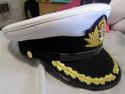 ROYAL NAVY OFFICERS HAT CAP CAPTAIN RANK WHITE NEW