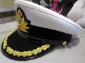 ROYAL NAVY OFFICERS HAT CAP CAPTAIN RANK WHITE NEW