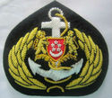 SINGAPORE NAVY OFFICER HAT CAP BADGE NEW HAND EMBR