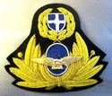 GREEK AIR FORCE PILOT CAP HAT BADGE NEW - HAND EMB