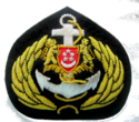 SINGAPORE NAVY OFFICER HAT CAP BADGE NEW HAND EMBR