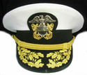 US NAVY COMMANDER ADMIRAL RANK WHITE HAT CAP AUTHE