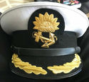 P & O MARINE SHIP LINE CAPTAIN BLACK HAT CAP NEW M