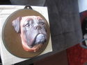 Hand Painted Dog Face Wall Plaque Hanging CP MADE 