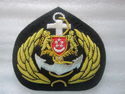 SINGAPORE NAVY OFFICER HAT CAP BADGE NEW HAND EMBR