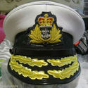 ROYAL NAVY ADMIRAL OFFICER WHITE HAT CAP NEW Size 