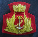 ITALIAN NAVY OFFICER HAT CAP BADGE NEW HAND EMBROI