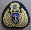 ESTONIA NAVY OFFICER HAT CAP BADGE NEW HAND EMBROI