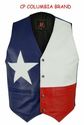 NEW TEXAS FLAG COLOR LEATHER VESTS 2020 STOCK ALL 