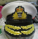 ROYAL NAVY ADMIRAL OFFICER WHITE HAT CAP NEW Size 