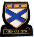 KIRKPATRICK SCOTTISH CLAN NAME BADGE NEW HAND EMBR