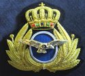 GREEK AIR FORCE PILOT HAT CAP BADGE NEW - HAND EMB