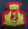 ITALIAN NAVY OFFICER HAT CAP BADGE NEW HAND EMBROI