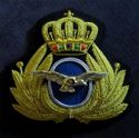 GREEK AIR FORCE PILOT HAT CAP BADGE NEW - HAND EMB