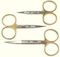 NEW THREE FLY TYING SCISSORS LARGE GOLD LOOPS FIRS