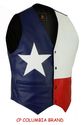 NEW TEXAS FLAG COLOR LEATHER VESTS 2015 STOCK ALL 