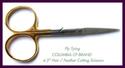 4.5" FEATHER CUTTING FLY TYING SCISSORS GOLD LOOPS