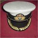 ROYAL NAVY OFFICERS HAT CAP CAPTAIN WHITE NEW Size