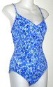 Beach House Swimwear One Piece Blue Flower Print  