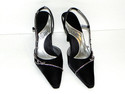 Rialto Womens Heel Rhinestone Black  Open Toe Dres