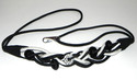 Womens Vintage Black / White Braided Rope Elastic 