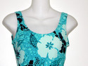 Catalina Swimwear Color Green Flower Pattern Size 