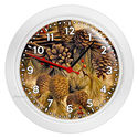 PINE TREES CONES WALL CLOCK BEDROOM ROOM HOME RUST