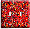 HOT RED CHILI PEPPERS ABSTRACT ART DOUBLE LIGHT SW