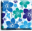 BLUE HAWAIIAN HIBISCUS FLOWERS DOUBLE LIGHT SWITCH