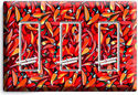 HOT RED CHILI PEPPERS ABSTRACT ART TRIPLE GFCI SWI