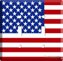 USA AMERICAN FLAG DOUBLE LIGHT SWITCH COVER PLATE 