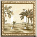 NEW PALM TREE DOUBLE GANG LIGHT SWITCH COVER WALL 